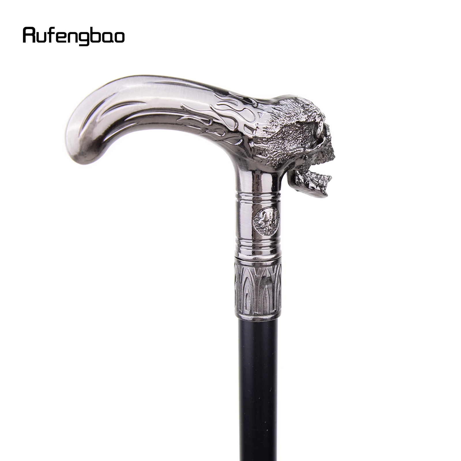 Skull Head Walking Cane Fashion Decorative Walking Stick Gentleman Elegant Cosplay Cane Knob Crosier 93cm