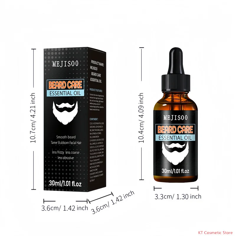 Natural Beard Care น้ํามันหอมระเหย Beard Growth Oil สําหรับชายหนา Fuller Longer Smooth เงาเคราผลิตภัณฑ์สุขภาพความงาม 30ml