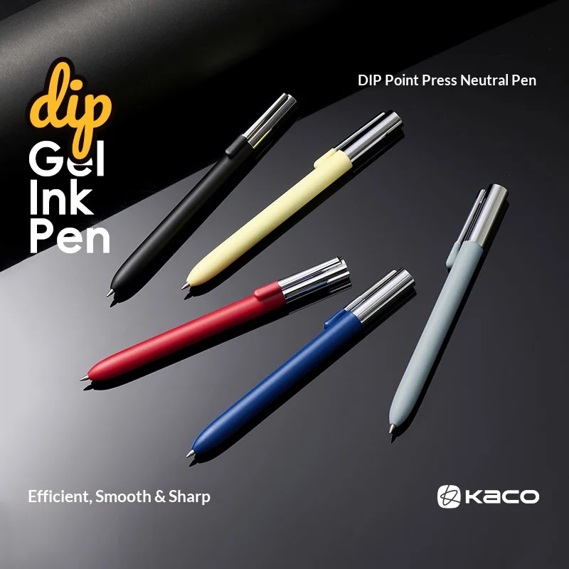 

KACO DIP Pointed Tip Gel Ink Pens,0.5mm High Quality Metal Barrel Stable writing Black Ink For Writing,Planner,Creative Projects