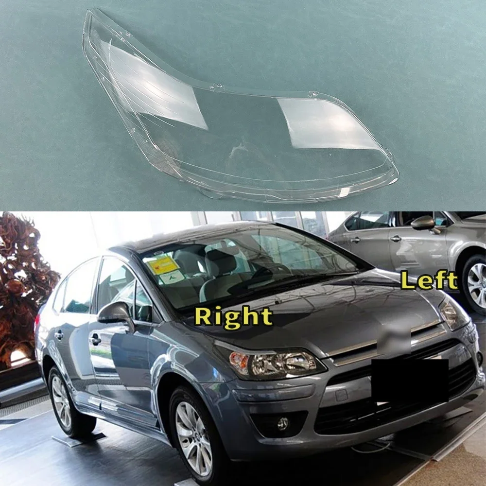 For Citroen C-Quatre C-Triomphe 2008-2011 Car Front Headlight Cover Lens Glass Headlamps Transparent Lampshad Lamp Shell Masks