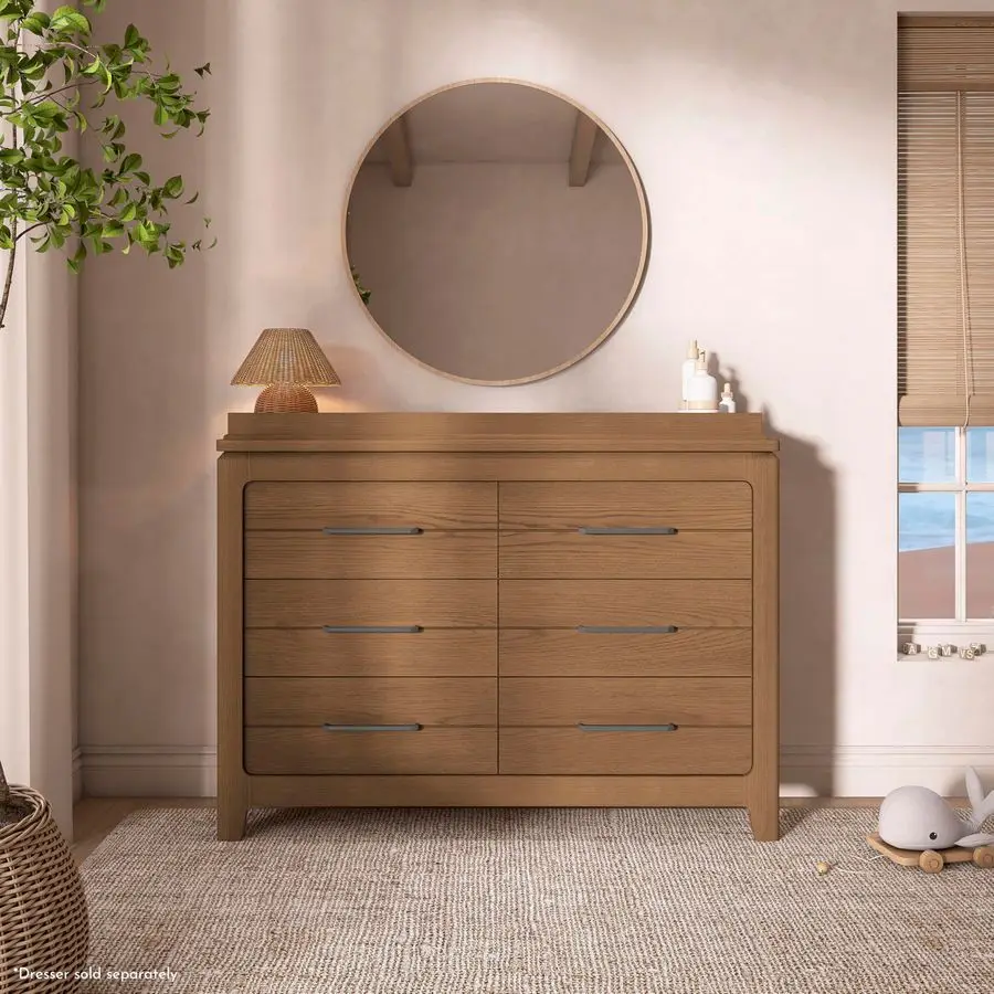 صينية تغيير أطفال من أوكلي لخزانة الملابس المزدوجة في سطح الطاولة المتغير العالمي من هيكوري مع دعامات أمان للحضانة المدمجة #2