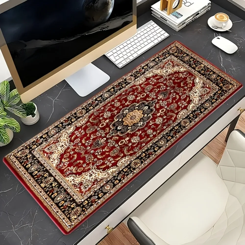 CIFBUY Mouse Pad Non-Slip Rubber Base Washable Large Desk Mat Ethnic Floral Pattern HD Print Durable Office Gaming