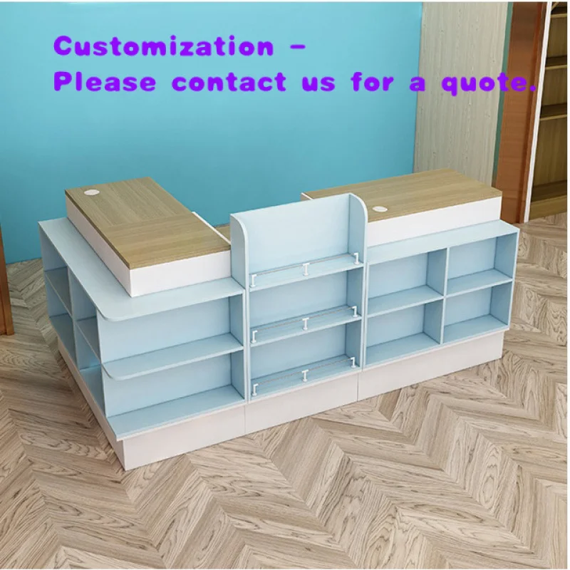 custom.Supermarket Wooden Combination Cash Register Counter Convenience Store Maternity and Store Simple Payment Bar Commer