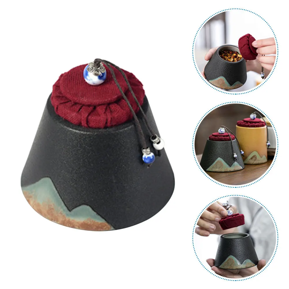 

Tea Accessory Airtight Jar Porcelain Container Portable Can Ceramic Canister Loose Leaf Storage Organizer Decoration