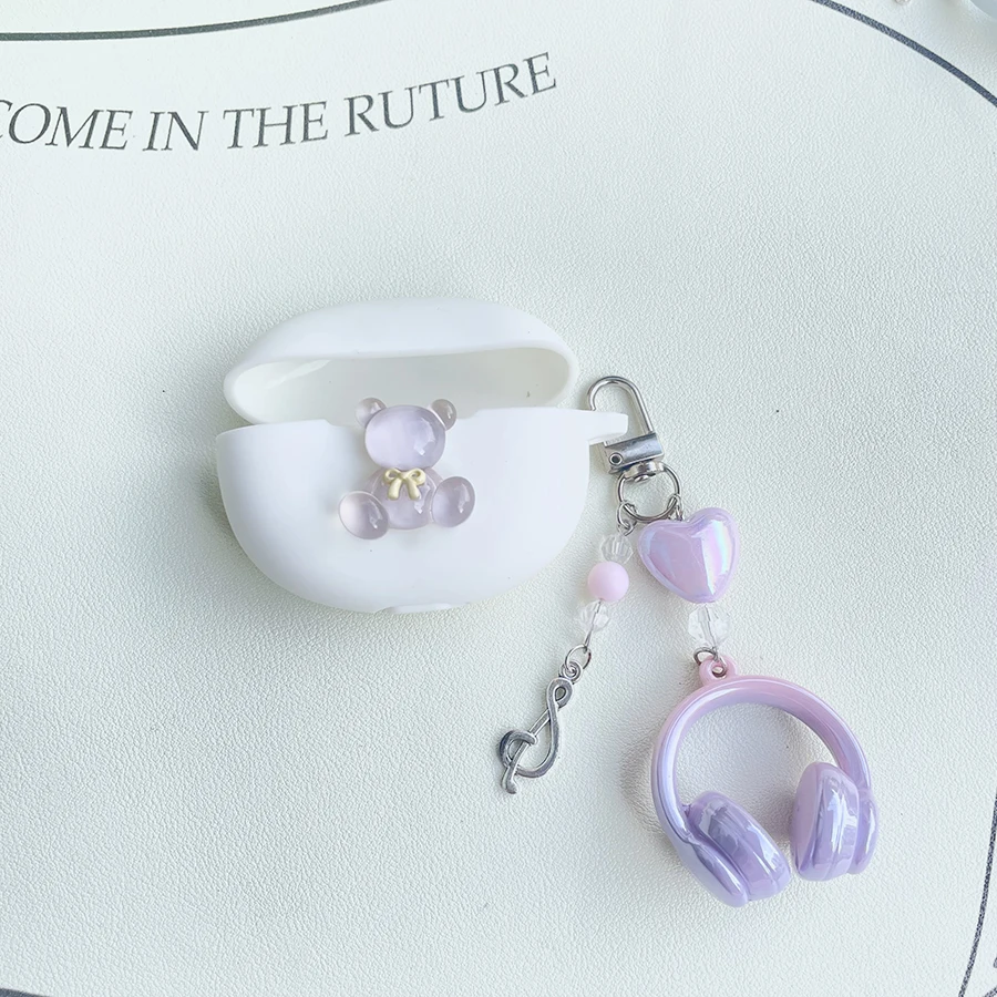 Чехол для JBL Wave Beam 2, силиконовый чехол с милым мультяшным рисунком для JBL Wave 200, чехол для наушников с брелком, fundas