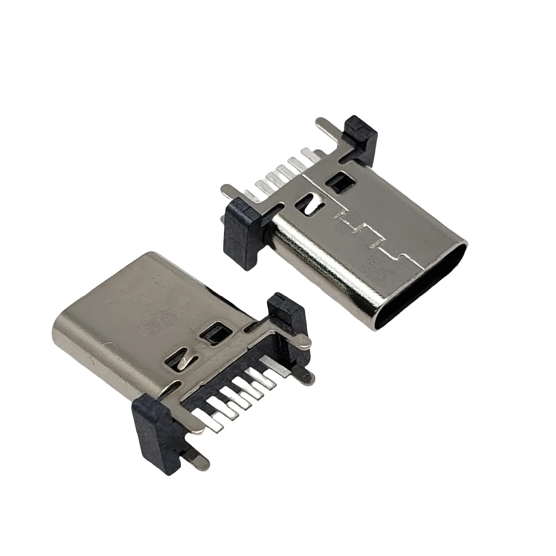 For TYPE-C female seat, vertical in-line 6PIN four-pin plug-in board 180° USB connector multi-function female head charging seat