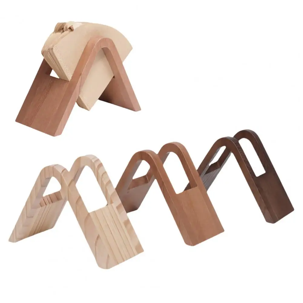 Coffee Filter Holder Storage Rack Stand for Multiple Filter Papers Solid Wood Open Design Keeps Filters Dry Neat Easy Access Cof