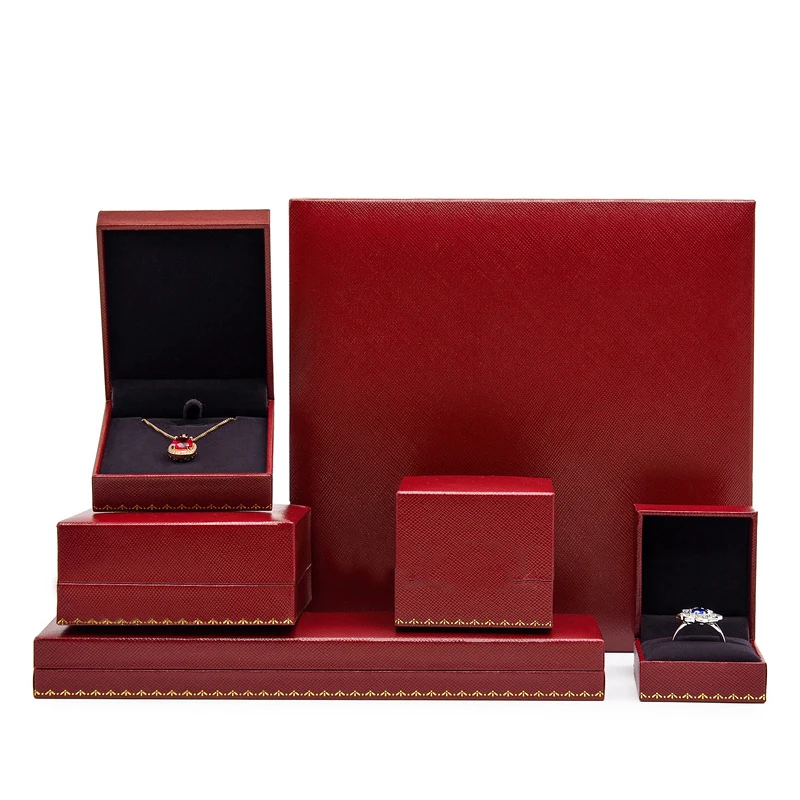 High-grade Leather Paper Ring Box Wedding Ring Box Jewelry Storage Box Pendant Necklace Box Bracelet Jewelry Packaging