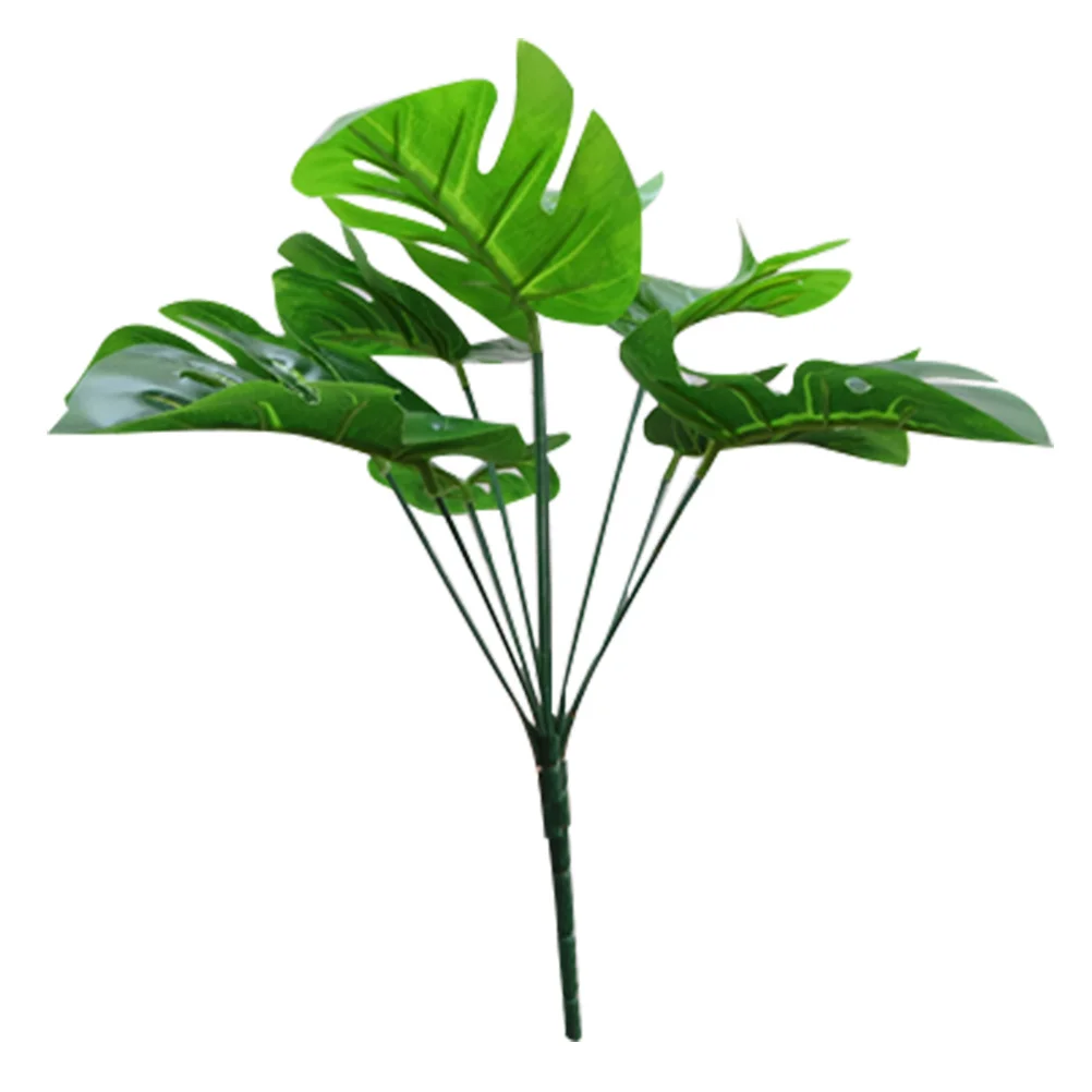 

Artificial Monstera Leaves Green Simulation Faux Tropical Plants For Home Office Cafe Decor Fake Leaf Arrangement Stem