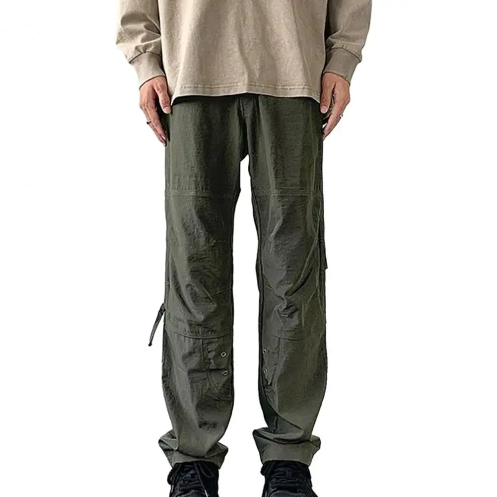 

Men Cargo Pants Breathable Elastic Waist Multi Pockets Trousers