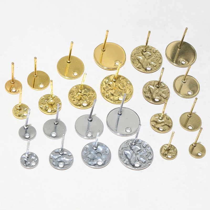 20pcs 6-12mm Stainless Steel Earring Studs Pins Craft Findings for Stud Earrings DIY Jewelry Making Accessories Findings image 6