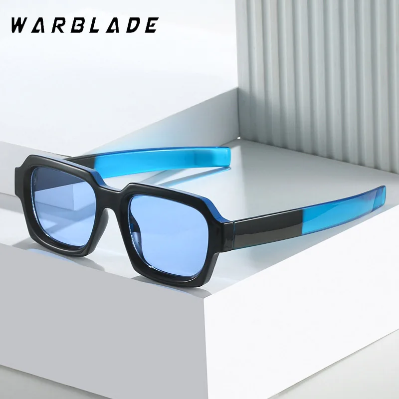 

WarBLade Fashion Square Colorful Sunglasses Men Women Vintage INS Trendy Punk Eyewear Brand Designer Sunglasses UV400 Shades