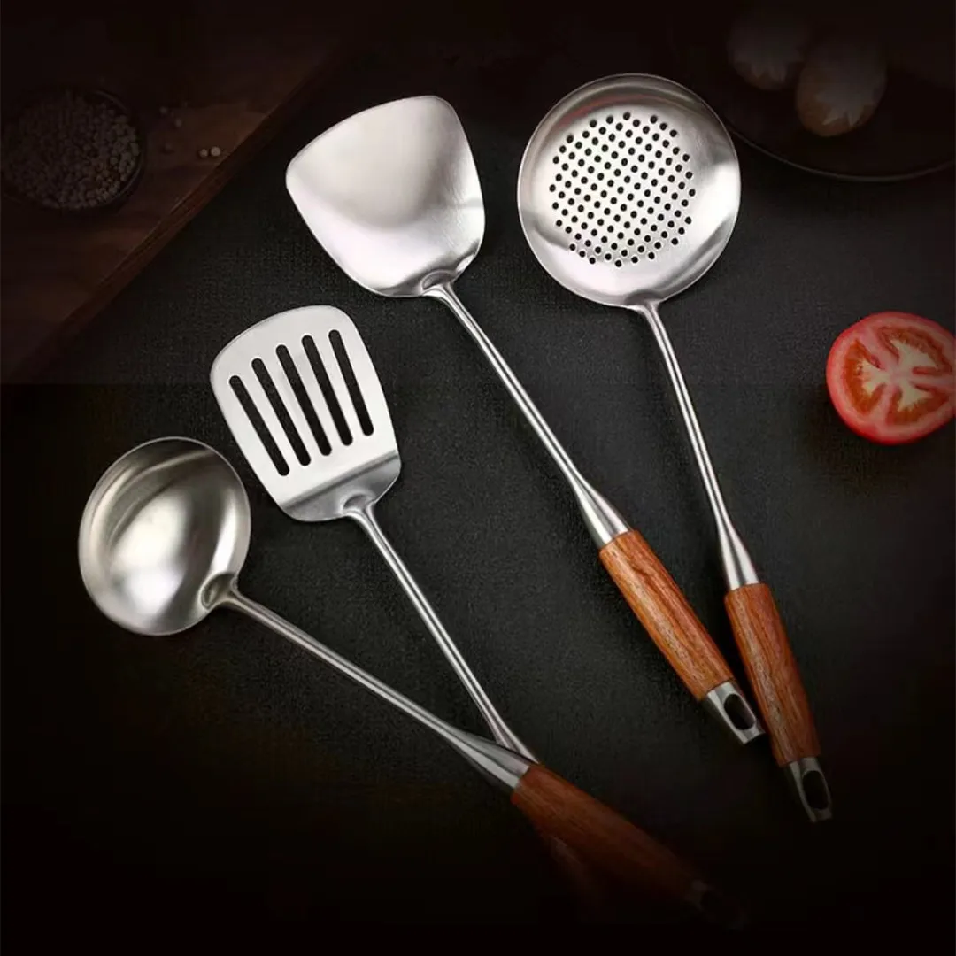 304 Stainless Steel Kitchen Utensils Set Cooking Accessories Items Ustensiles Cuisine Cozinha Tools Spatula Slotted Rice Spoon