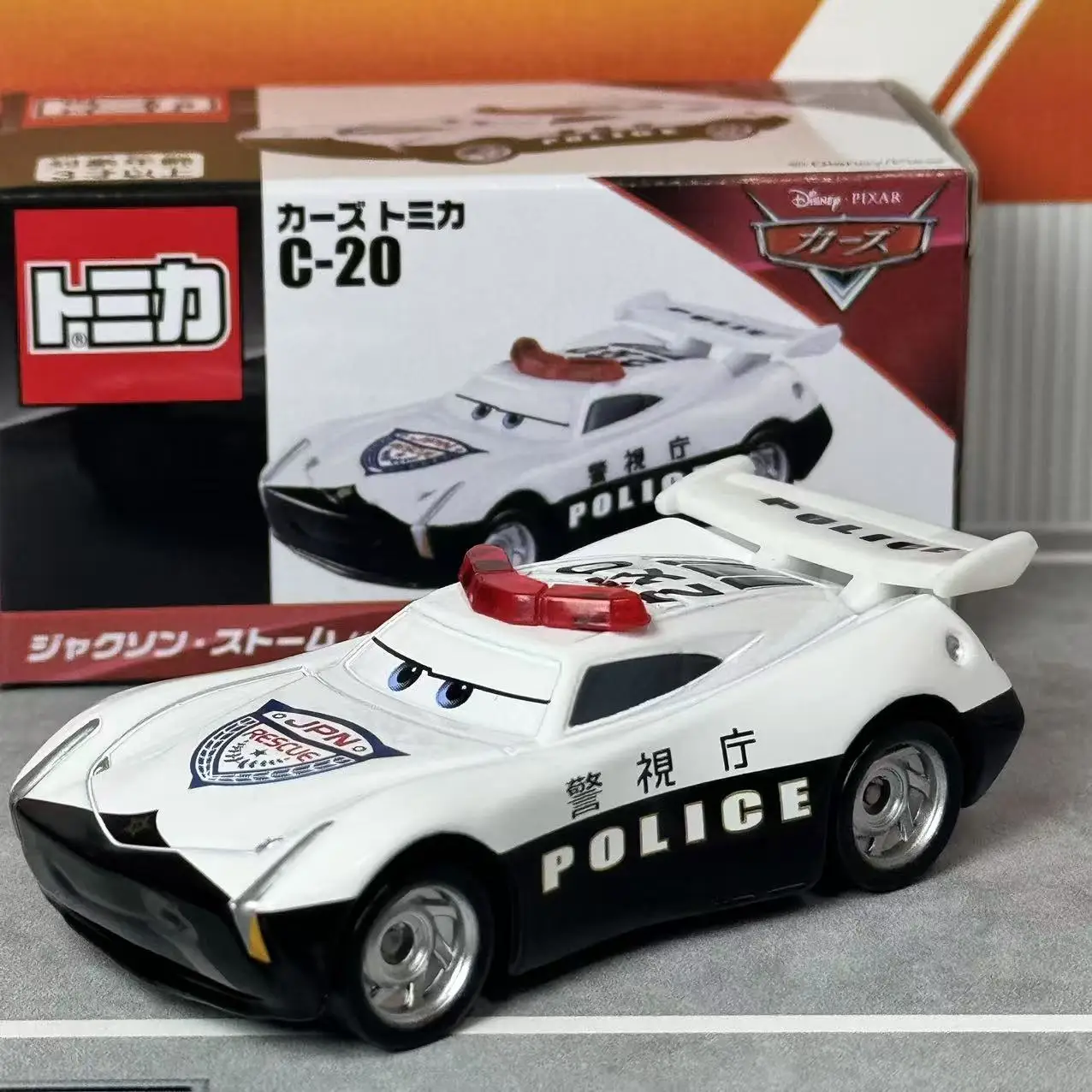 

Takara Tomy Disney Cars Tomica C-20 Jackson Storm Police Car Type Alloy car Diecast Model Replica Series Children Gifts Boy Toys