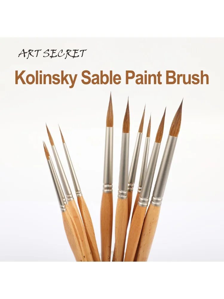 ArtSecret Kolinsky Sable Paint Brush Professioneller Kunstpinsel für feine Details, für Aquarell, Acryl, Gouache, Künstlerzubehör