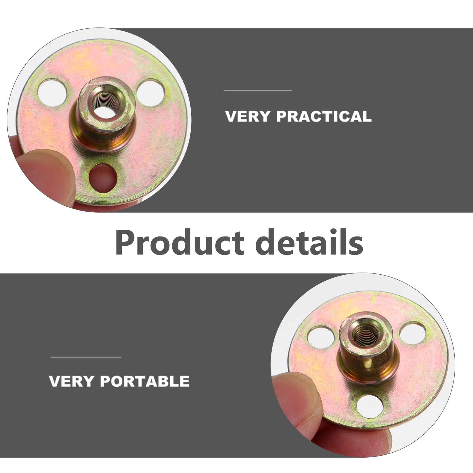 

18pcs Iron Blockade Flange Plate Blockade Flange Round Plate Home Screw Nut Nut Three Holes Home Hardware