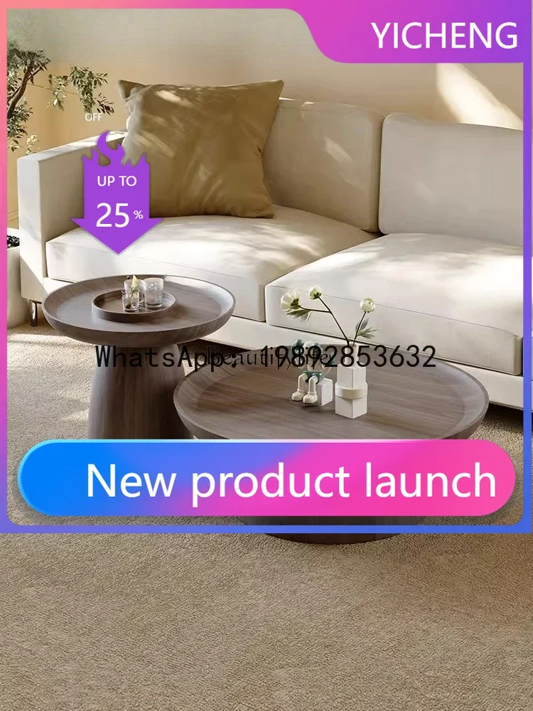 

QQ 10*Medieval style round coffee table combination living room household Italian minimalist light luxury coffee table