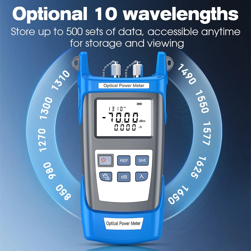 COMPTYCO P-G10 Optical Power Meter(OPM) Visual Fault Locator(10~50MW VFL) All-In-One FTTH Rechargeable Fiber Optic Cable Tester