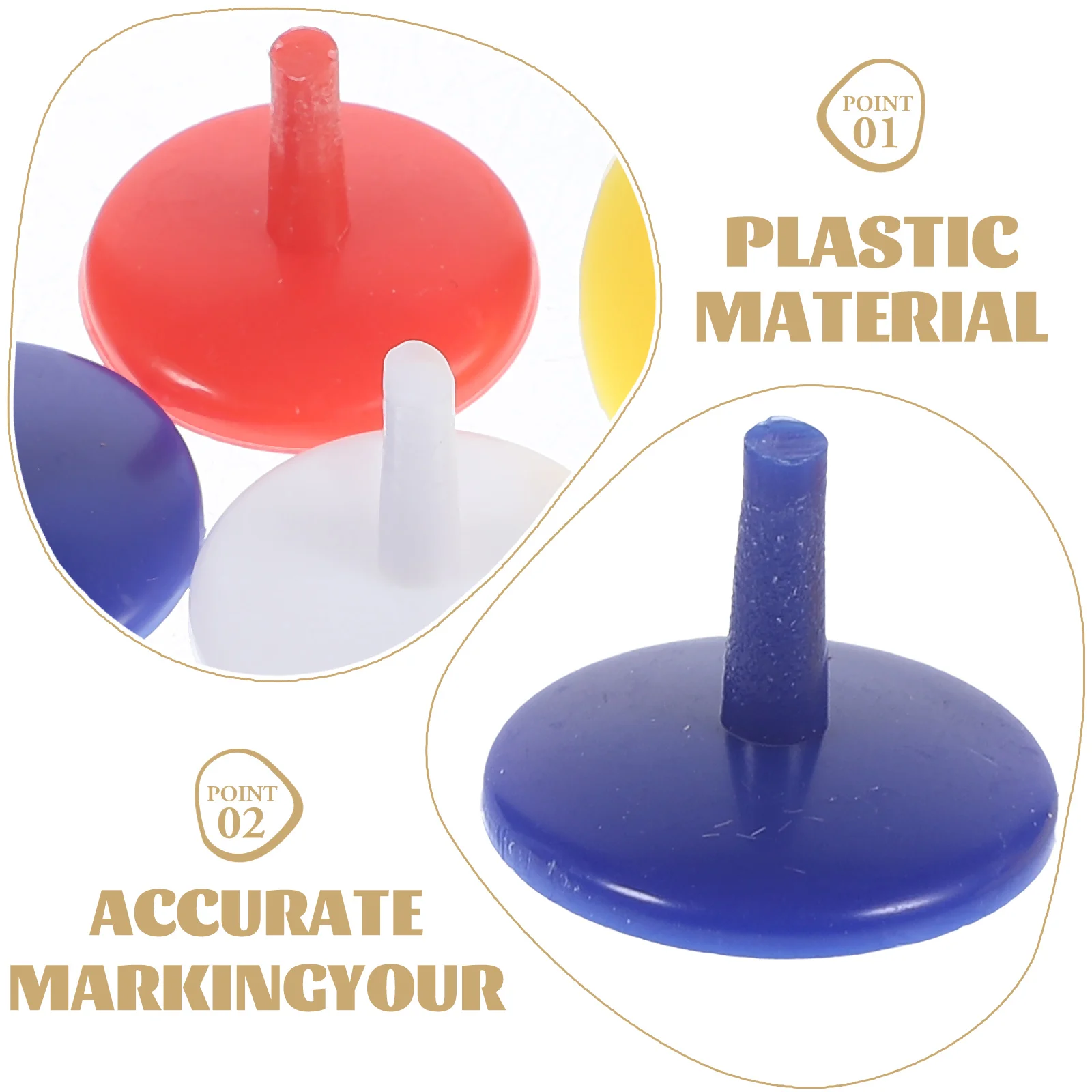 50 Stuks Ronde Vorm 071 Inch Plastic Bal Markers (Diverse Kleuren)