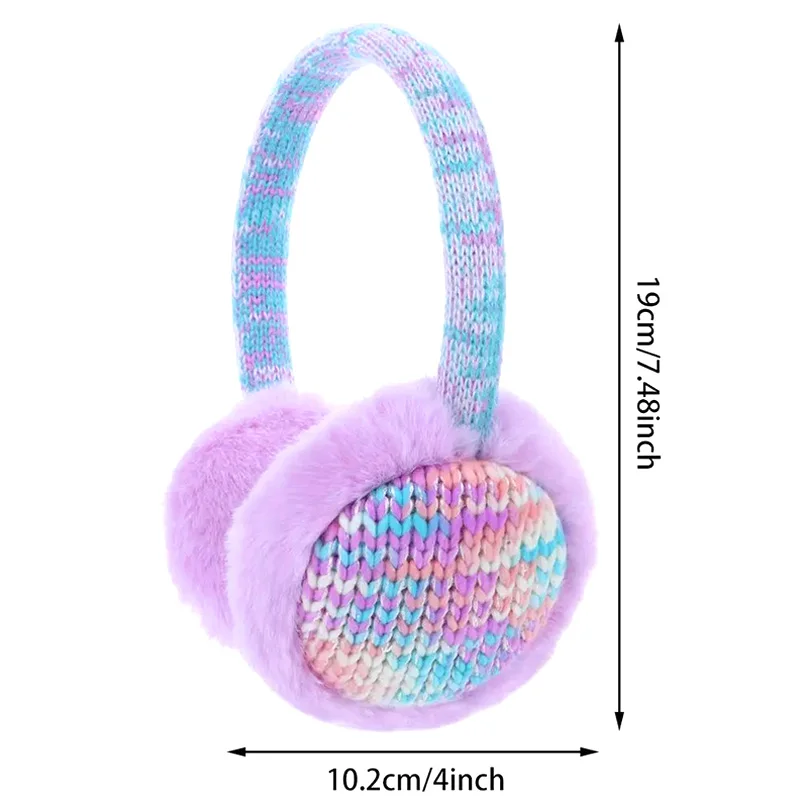 Colorful Soft Plush Ear Warmer Winter Warm Earmuffs for Women Knitted Earflap Outdoor Cold Protection Ear-Muffs Ear Cover