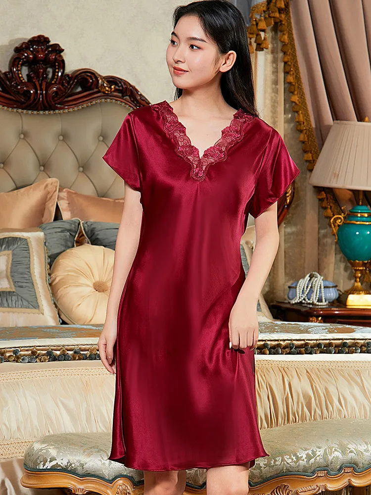 High Quality Real Silk High-End New Nightdress Heavy Pajamas Sexy  Women's Homewear