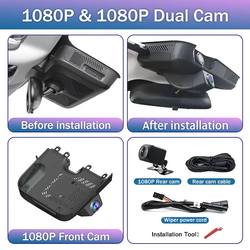 For Chery Explore 06 Jaecoo 7 J7 PHEV 2023-2026, 4K 2160P Dash Cam Front and Rear Car DVR Camera Plug and Play Video Recorder image 3