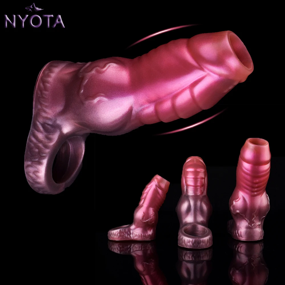 

NYOTA Reusable Penis Extender Sleeve Delay Ejaculation Cock Rings Enlarger Stronger Erection G Spot Stimulator Sex Toys For Men