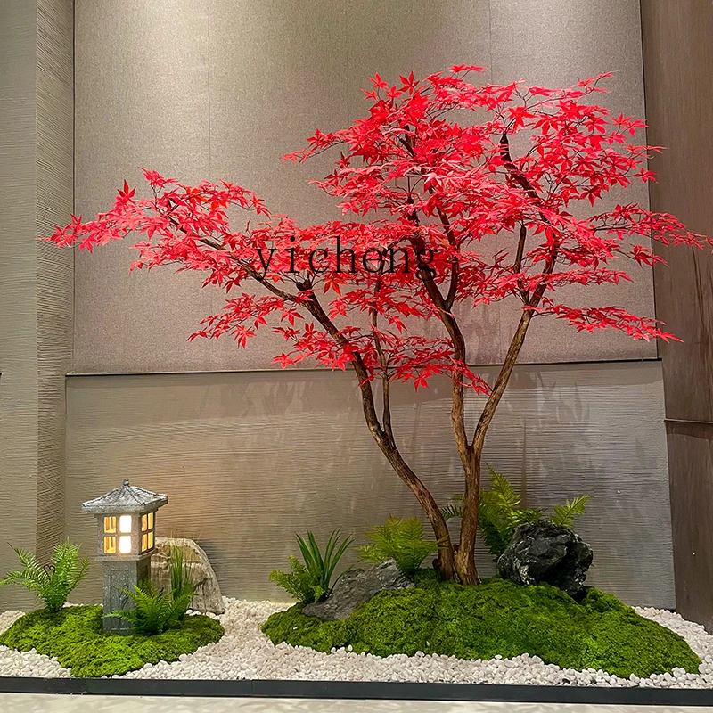 

ZC simulated maple tree large shopping mall hotel green plant fake tree indoor and outdoor floor simple decoration landscaping