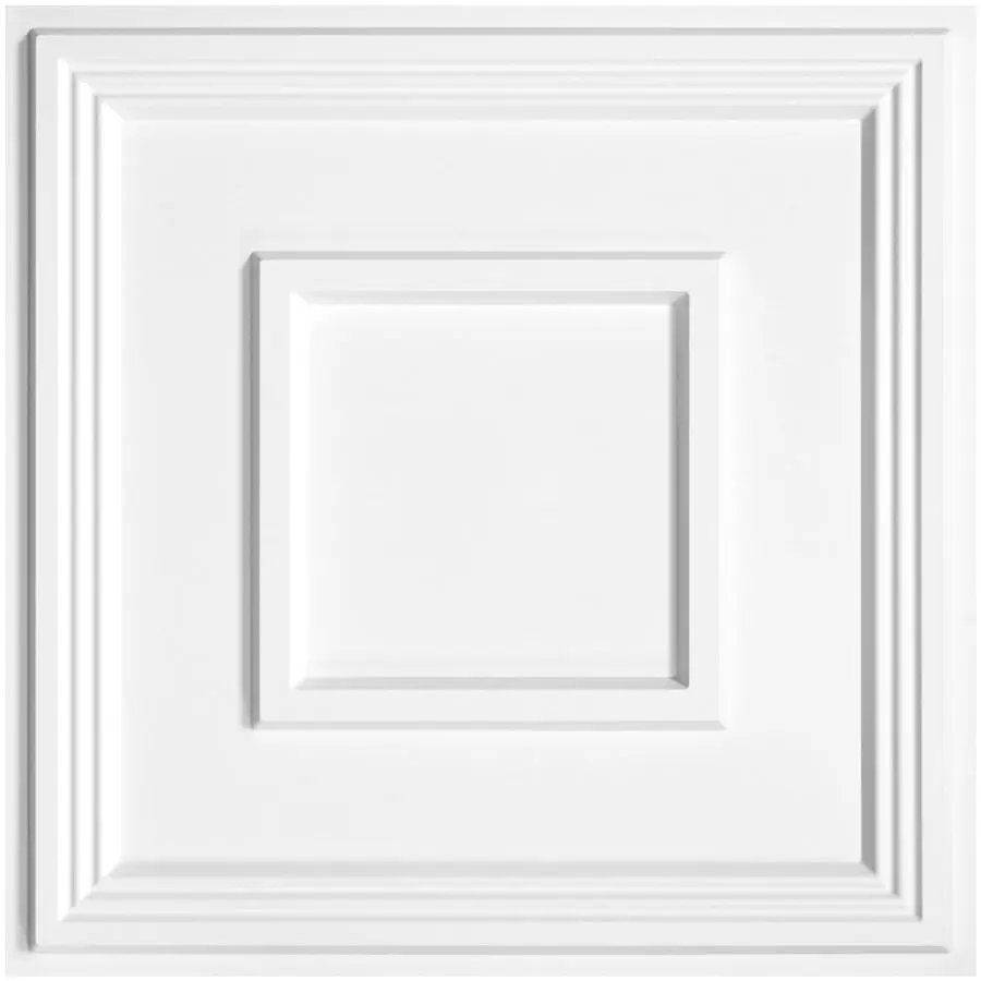 

ПВХ-плиты для потолка, 2x2, клеевые, белые, предотвращающие разрушение, покрытие 48 кв.м. Набор из 12 плиток