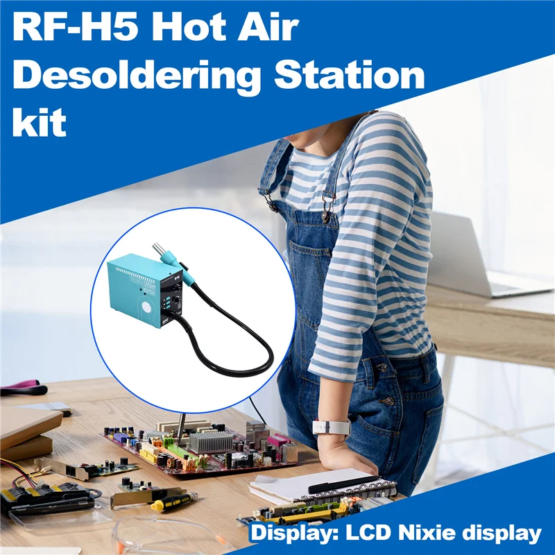 

ABLL-RF4 H5 800W Hot Air Soldering Station Quick Heating Digital LCD Display For Phone PCB SMD BGA Welding Repair Tool 110V US