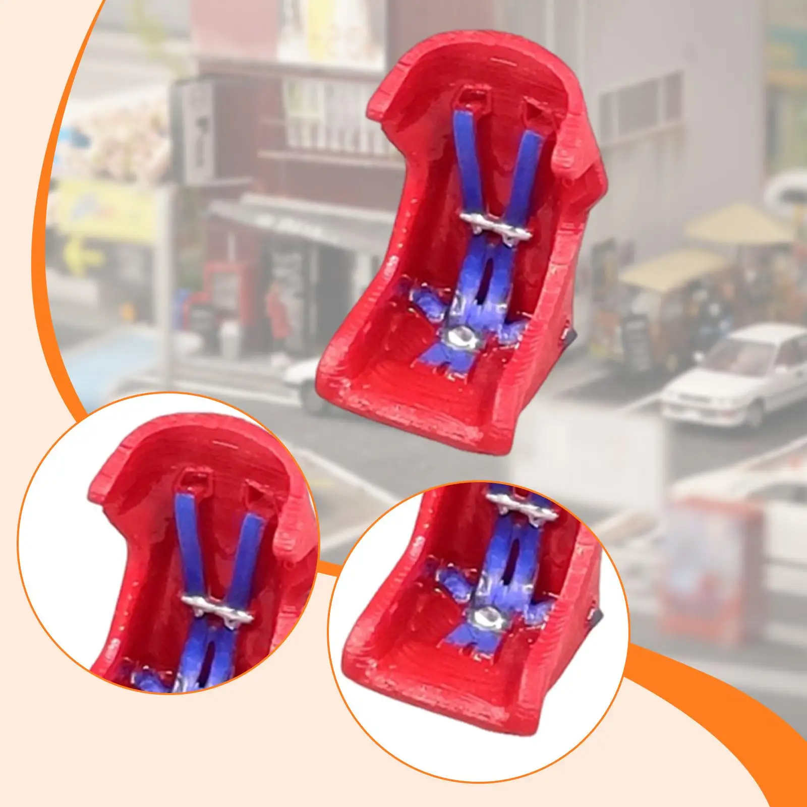 1/64 Scale Car Bucket Seat Mini Car Interior Accessory for Architectural Buildings