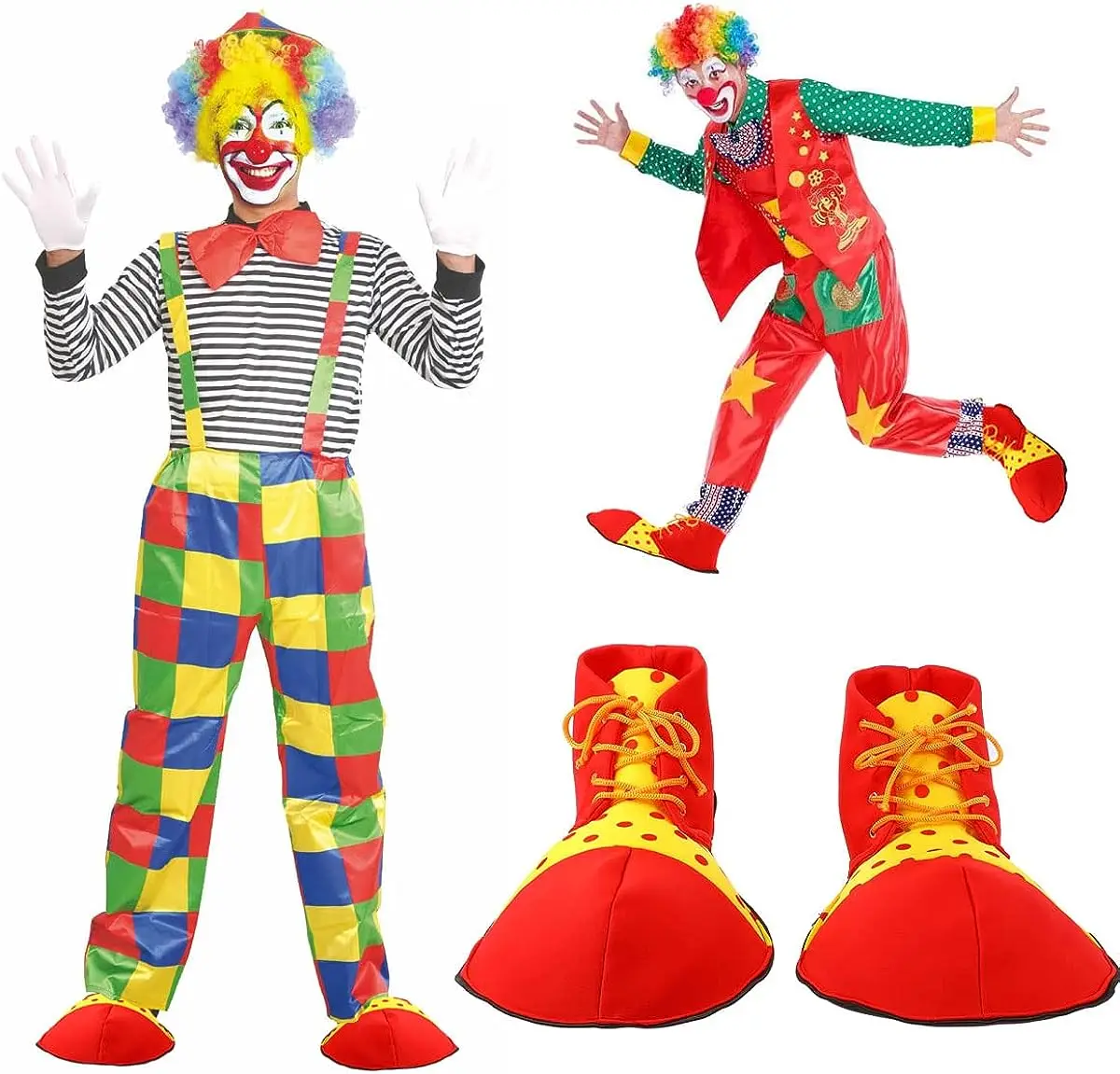 PESENAR Clown Costume Shoes Carnival Clown Costume Accessories Suitable For Carnival Halloween Party Costumes