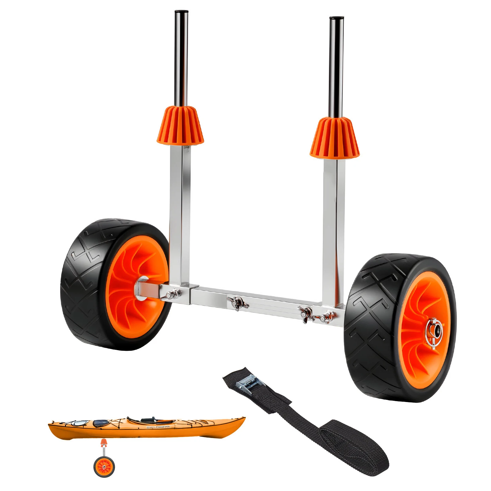 SucceBuy 250 lbs Kajak- und Kanu-Transportwagen mit 7,5 Zoll Vollgummireifen & Ständer, Paddelboard-Trolley für Stand-Up-Paddleboards