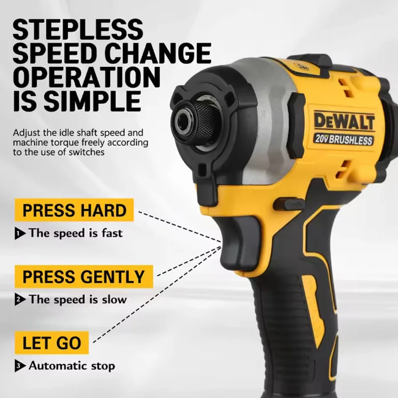 DEWALT DCF850 20V MAX XR Wireless Rechargeable Electric Screwdriver Tool with Lithium Battery High Altitude Initial Torque Naked