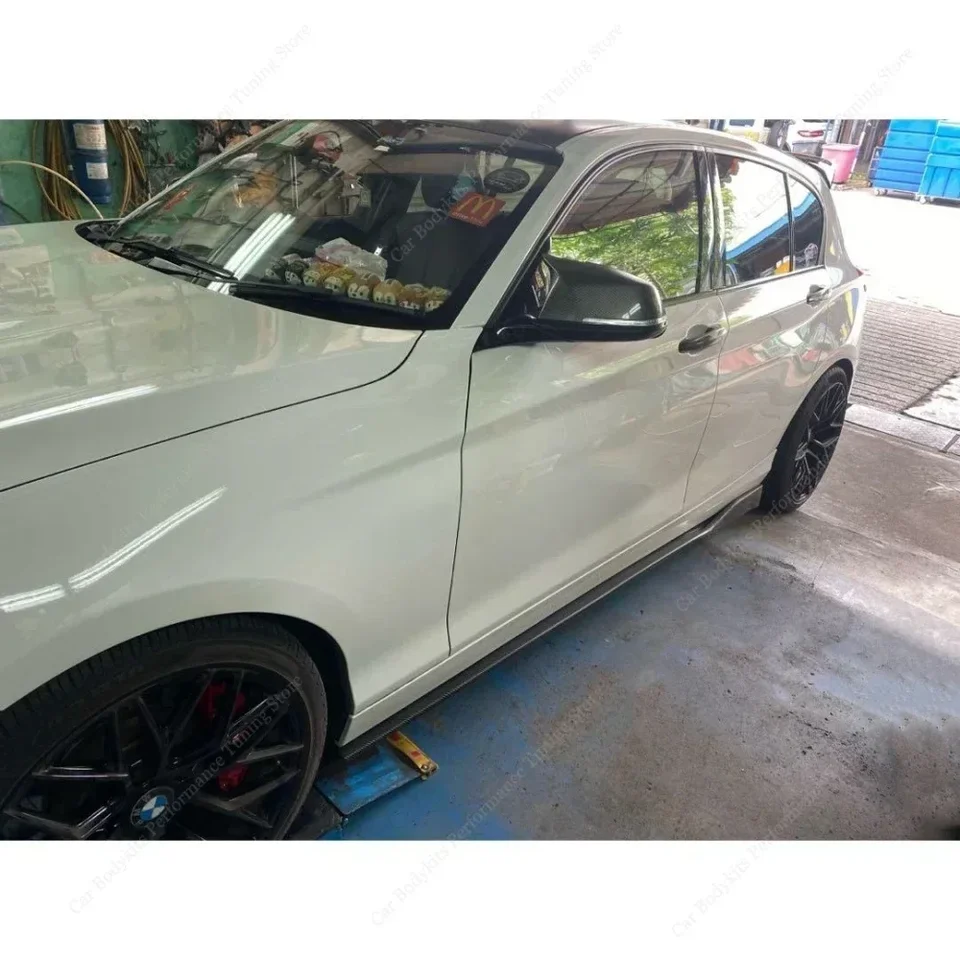 Jupe latérale de voiture en fibre de carbone pour BMW 1er F20 118i 120i 125i M Sport M135i 2015 2016 2017 2018, jupe latérale extension séparateur diffuseur jupes latérales extension panneau à bascule