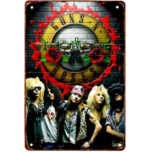Rock N Roll Themed Metal Sign ; (Reprint) Guns Roses, Apetite