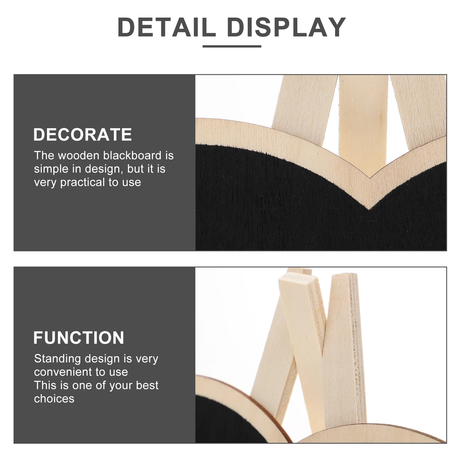 Vertical Display Board Rustic Tabletop Chalkboard Sign with Clip Desktop Mini Signs Black Wood Kids