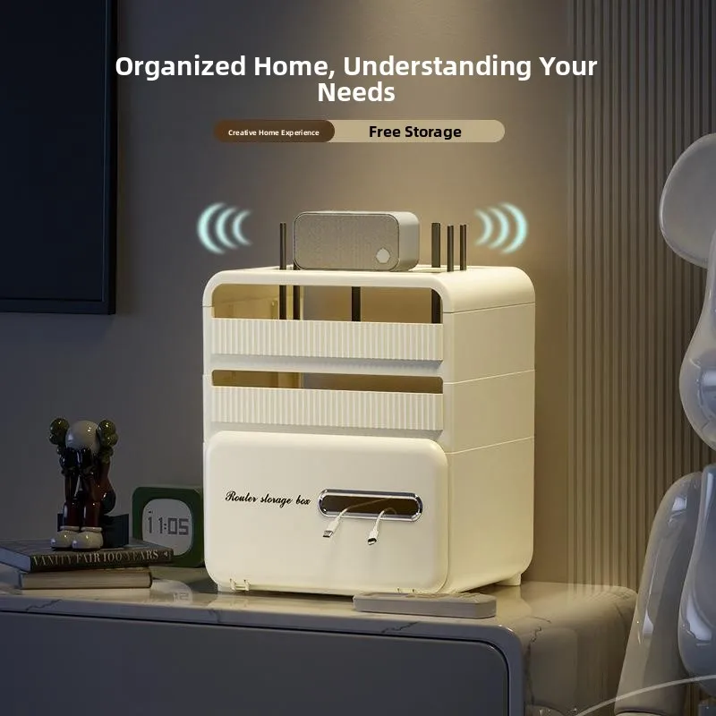 Living Room Multimedia Cable Organizer Box Wifi Conceal Shelf Home Router Storage Holder Cat6 Cable Loom Box Meiladuola
