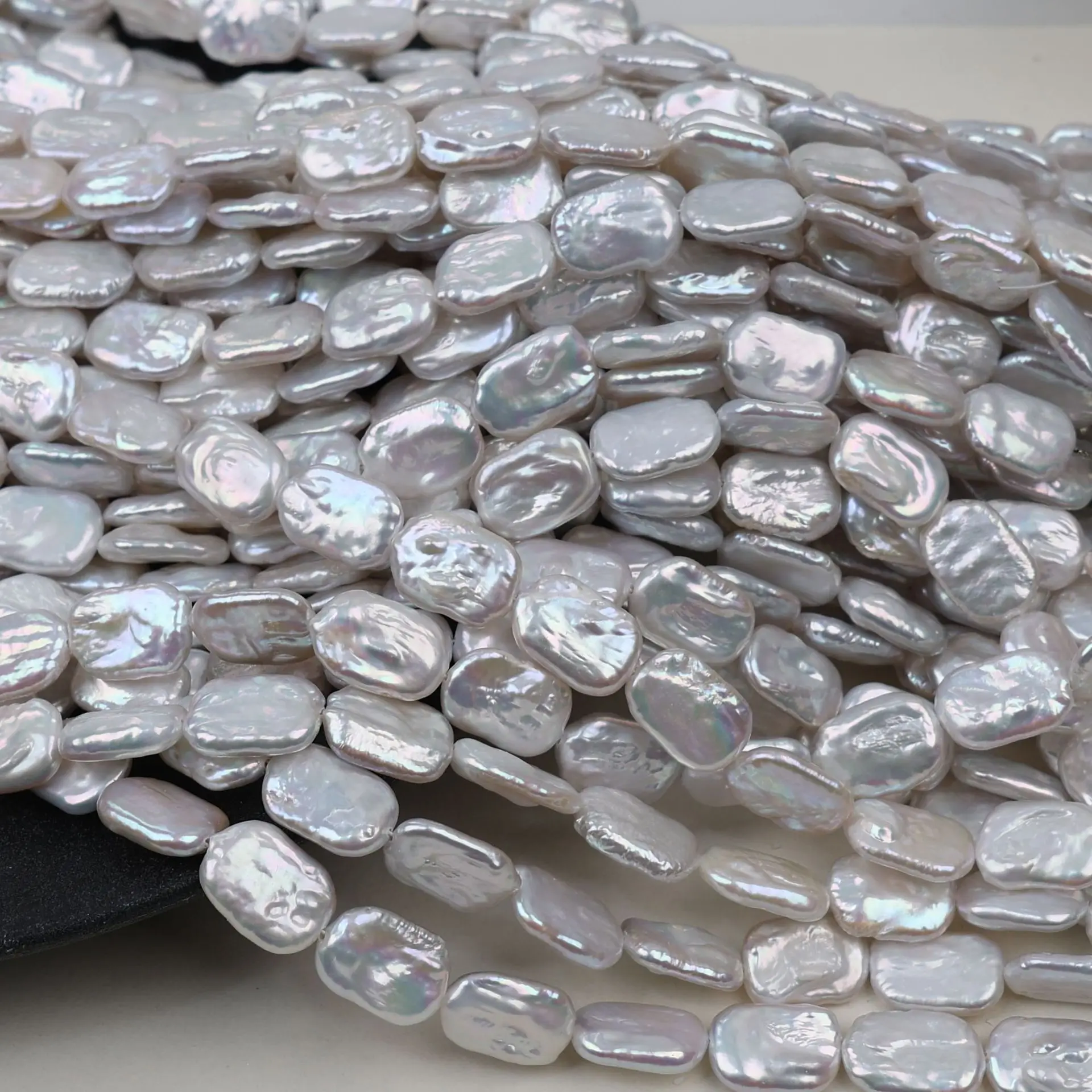 Bright White 12mm Baroque Freshwater Pearls Irregular Loose Beads Strand Wholesale For DIY Handmade Earring Necklace Bracelet
