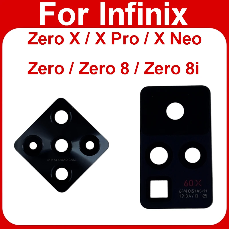 For Infinix Zero X Pro Neo Zero 8 8i 4G 5G Rear Camera Lens Glass with Adhesive Sticker Repair Spare Parts