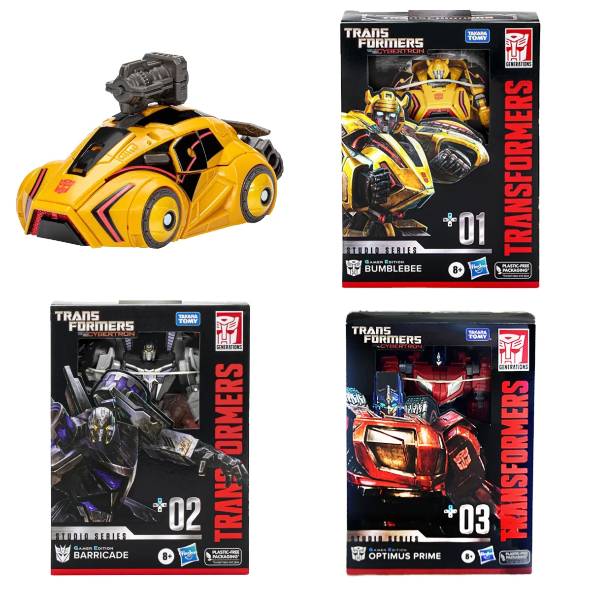 다카라 토미 Hasbro 트랜스포머 장난감 WFC 시리즈 V 클래스 GE-01-02-03 롤바 바리케이드 범블비 옵티머스 프라임 컨보이 피규어