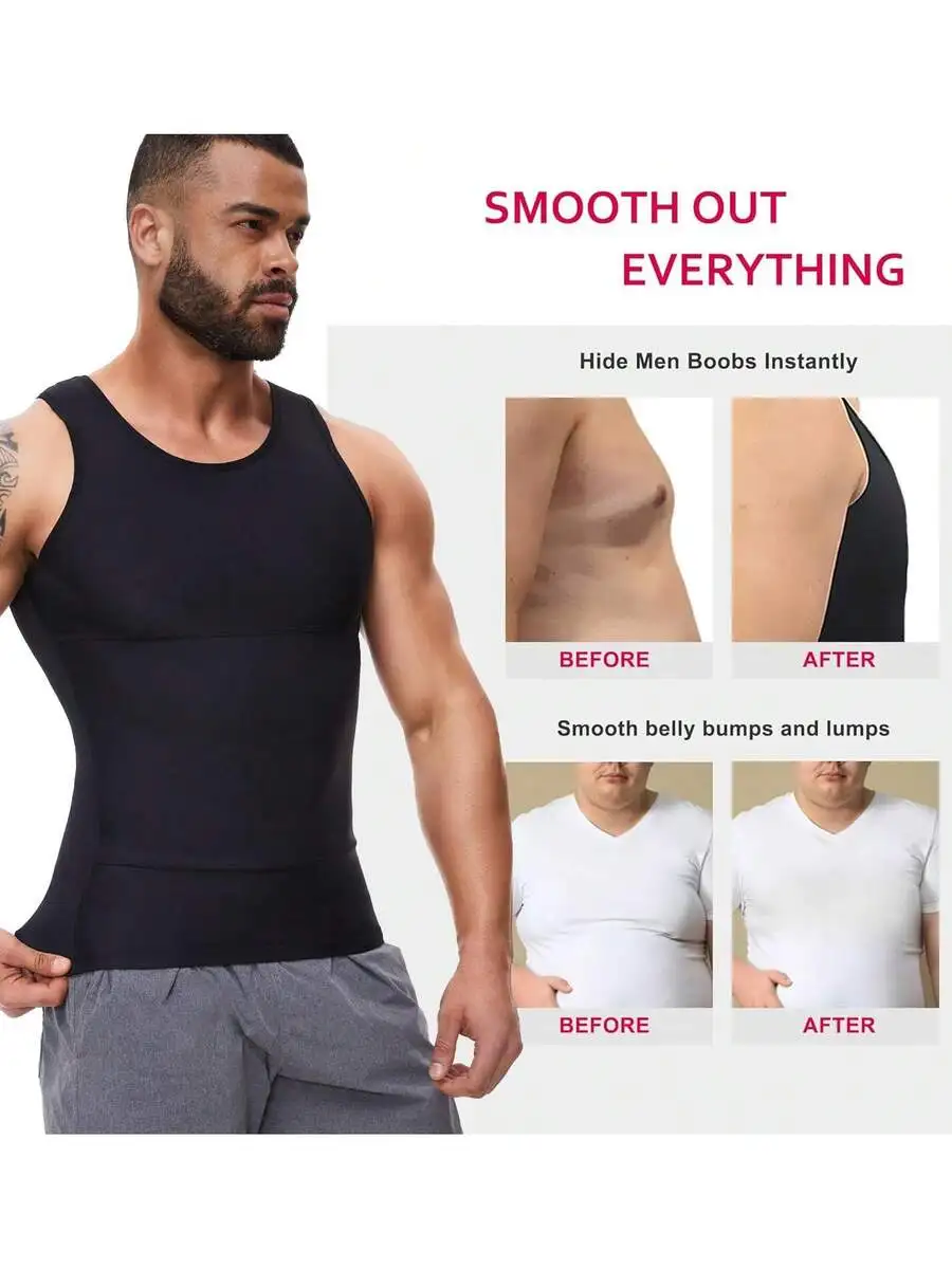 

Men Compression Vest For Gynecomastia Tummy Control Slimming Body Shaper Sleeveless Tank Top