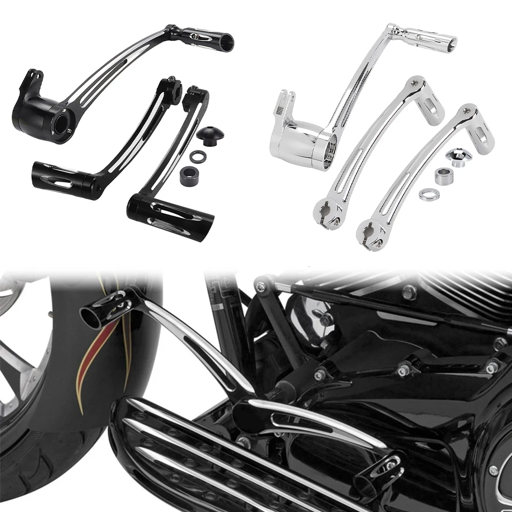 Motorcycle Black/Chrome Heel Toe Shift Lever W/ Shifter Pegs Brake Arm Pedal Kits For Harley Touring Street Road Glide 2008-2019