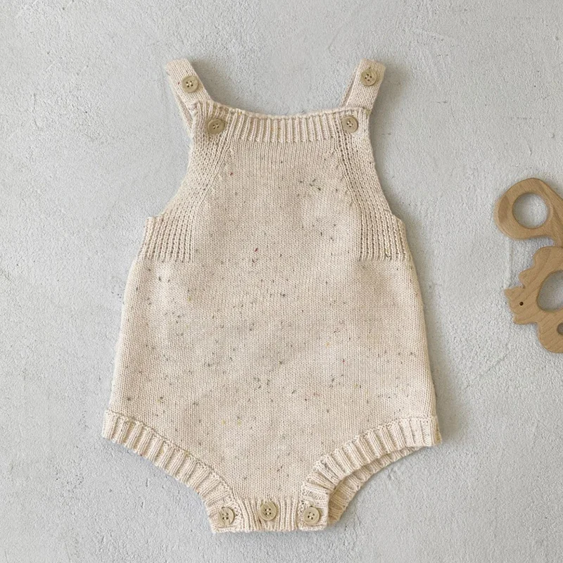 2024 New Autumn Newborn Baby Girls Boys Knitting Bodysuits Sleeveless Solid Color Knitted Infant Baby Jumpsuit Baby Clothing