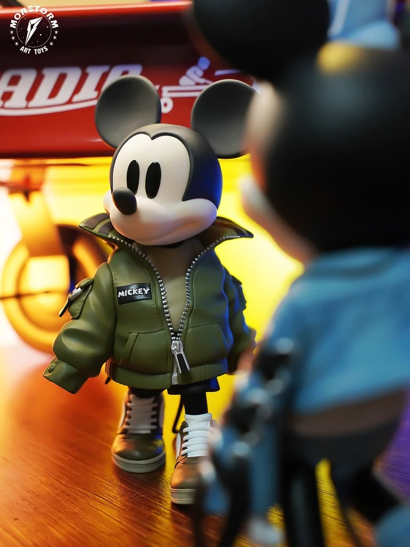 Authentic Morstorm Disney Figure Fashion Hoodie Mickey Figure Tabletop Decoration Magic Storm Hand Toy Gift Decorations For Kids