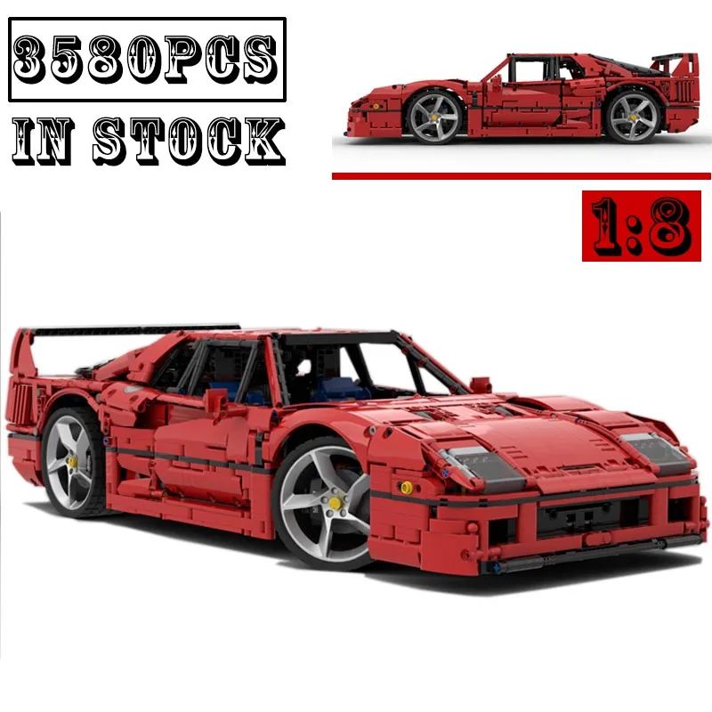 New 1:8 scale 40th Anniversary Edition F40MOC-140404 Supercar Racing Car Building Block Bricks Educational Toy Birthdays Gifts