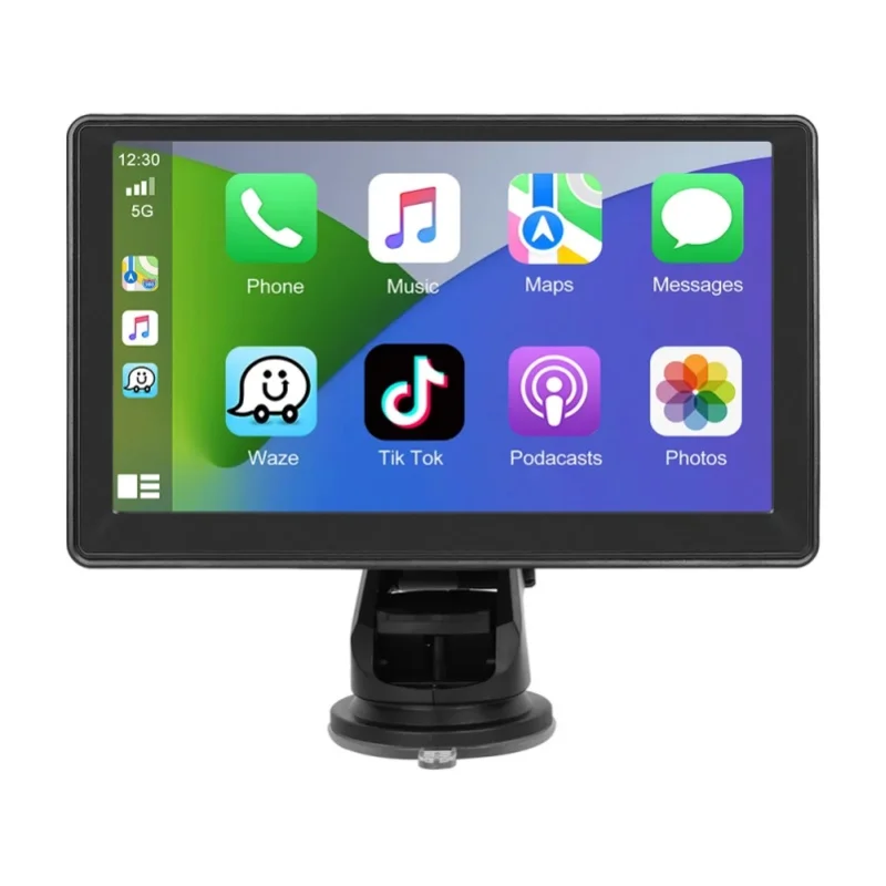 Podofo 7'' Smart Screen Player Carplay Android Auto Aiplay Android Cast Bluetooth EQ Sound Monitor Samochodowy Deska Rozdzielcza AUX Audio FM — 2