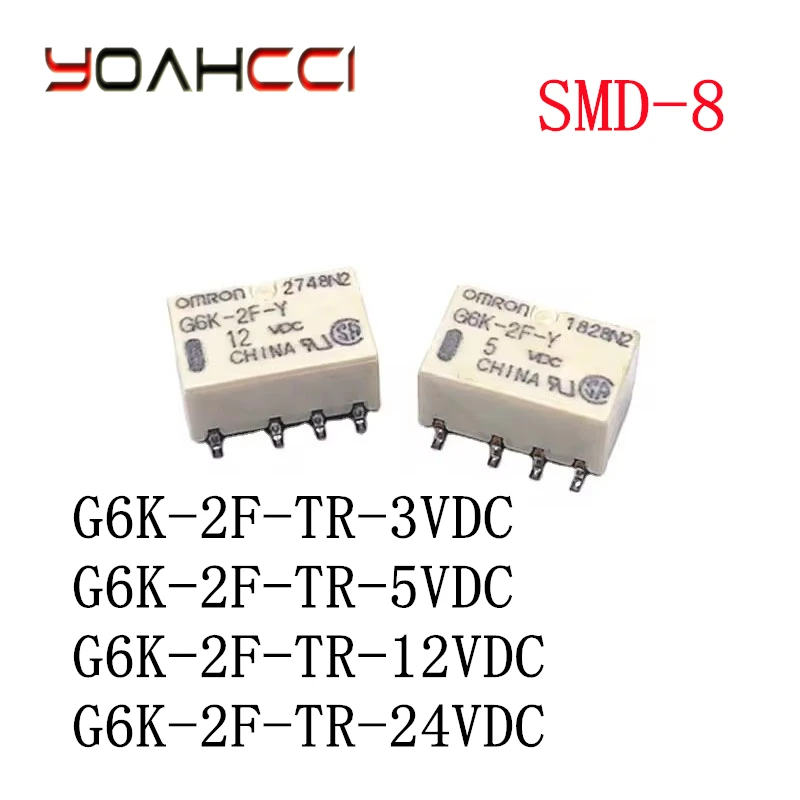 10PCS/Lot G6K-2F-TR-3VDC 、G6K-2F-TR-5VDC 、G6K-2F-TR-12VDC 、G6K-2F-TR-24VDC Original Signal Relay Two open and two close