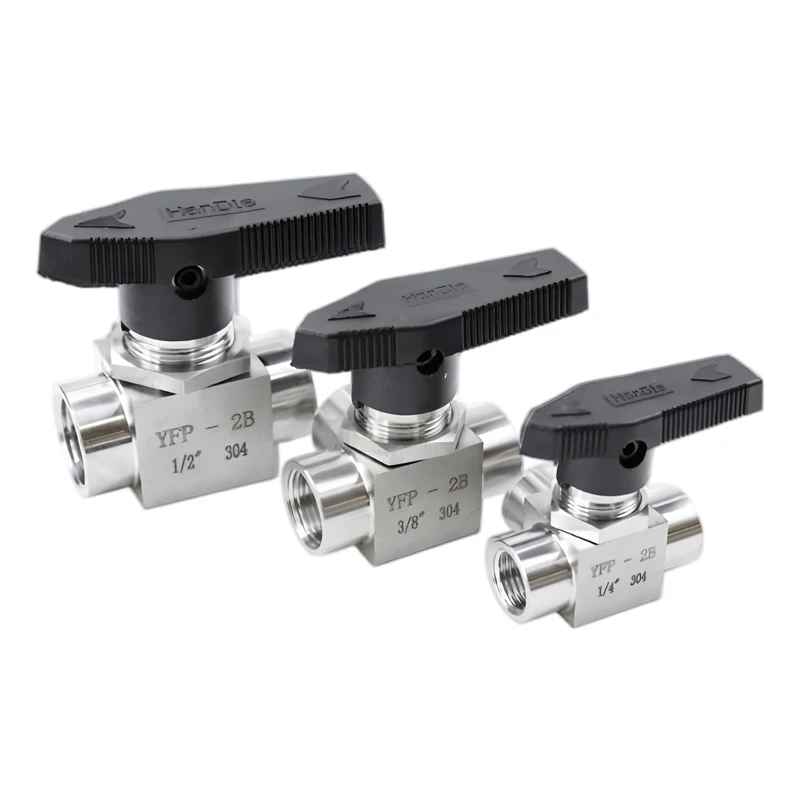 304 Stainless Steel Imitation Panel Horizontal Internal Thread Three-way Ball Valve T/L Type Switching Valve YFP-2B On/Off Valve
