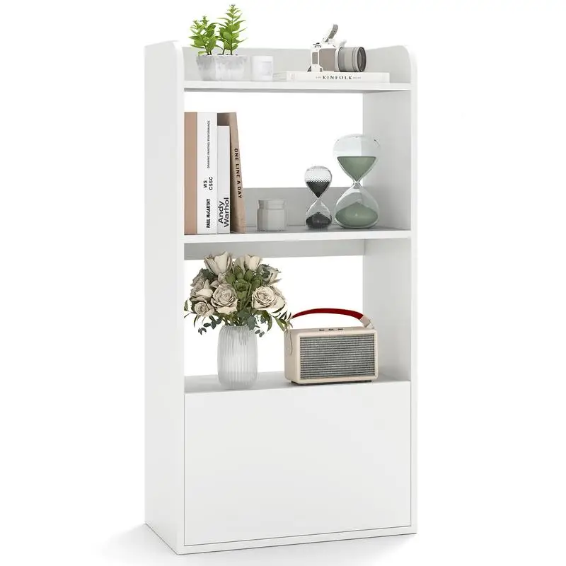 

Freestanding Bookshelf with 3-Tier Open Shelf-White